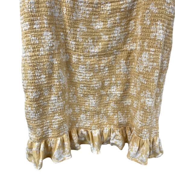 Abercrombie & Fitch Yellow Ruched Floral Mini Dress XL - Picture 6 of 7